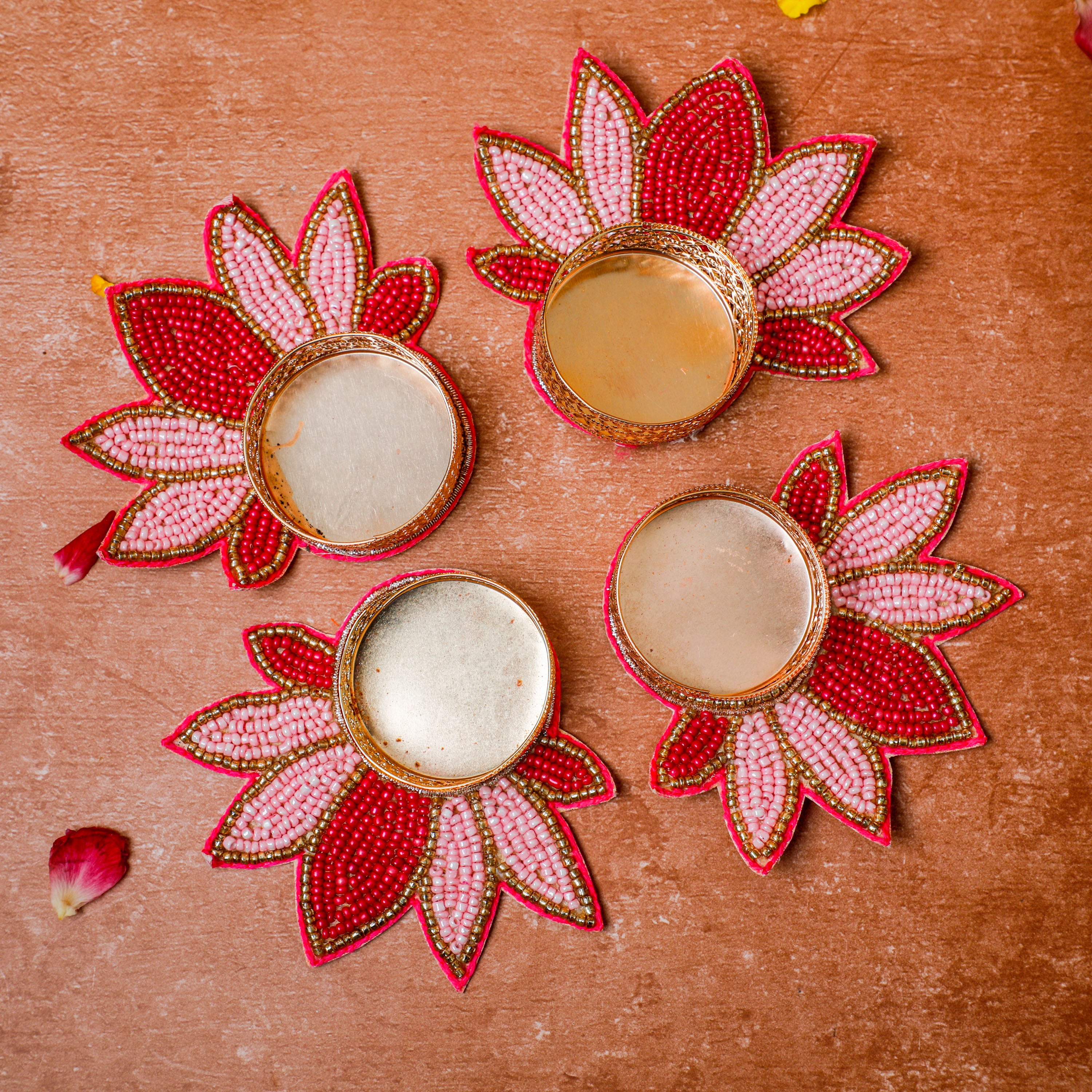 Pink Lotus Deepavali Diyas